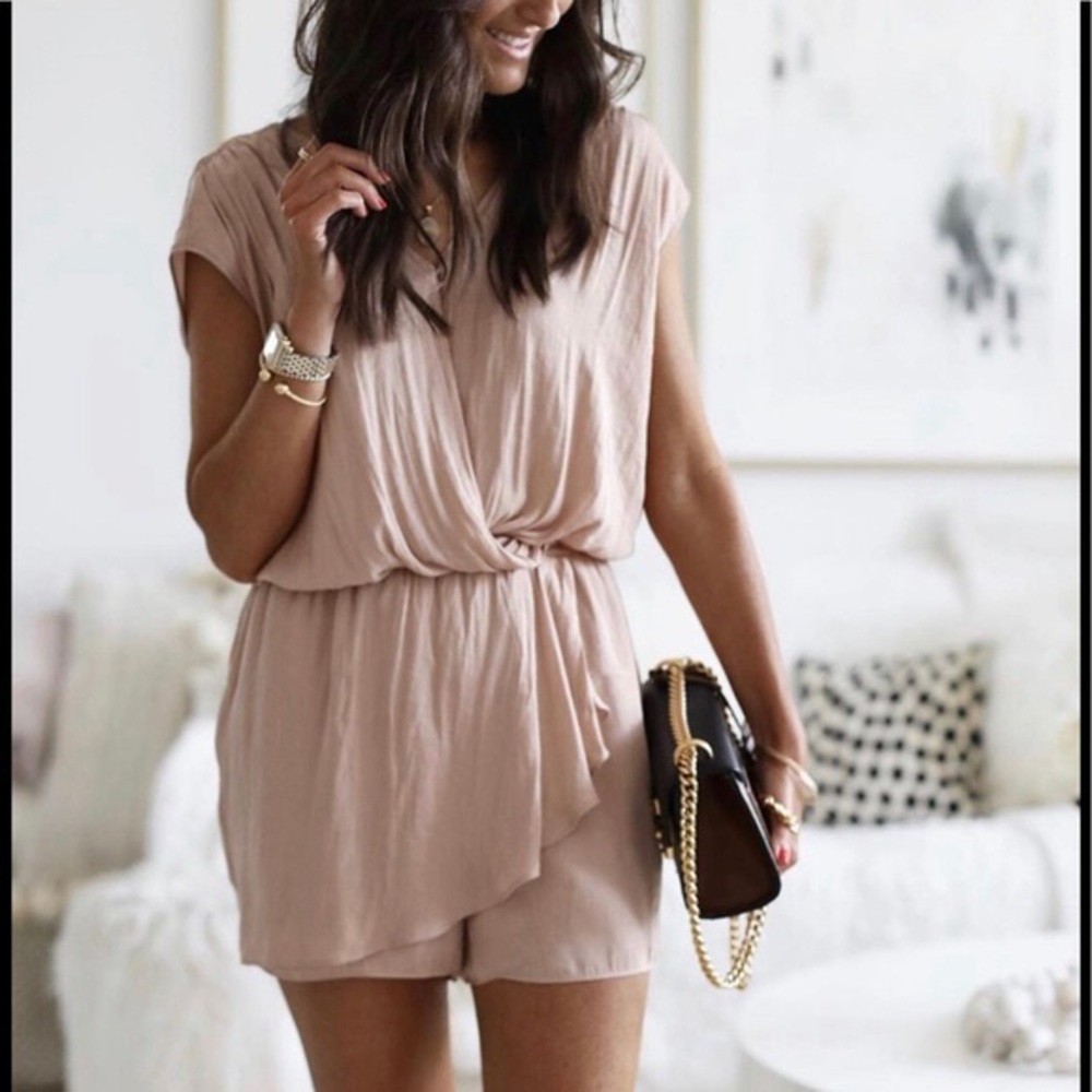 Vici Satin light pink romper